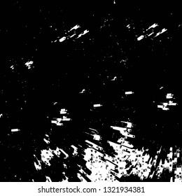 Rough, scratch, splatter grunge pattern design brush strokes. Overlay texture. Faded black-white dyed paper texture. Sketch grunge design. Use for poster, cover, banner, mock-up, stickers layout.