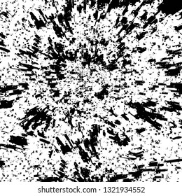 Rough, scratch, splatter grunge pattern design brush strokes. Overlay texture. Faded black-white dyed paper texture. Sketch grunge design. Use for poster, cover, banner, mock-up, stickers layout.