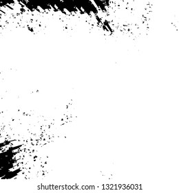 Rough, scratch, splatter grunge pattern design brush strokes. Overlay texture. Faded black-white dyed paper texture. Sketch grunge design. Use for poster, cover, banner, mock-up, stickers layout.