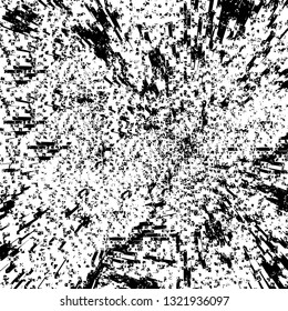 Rough, scratch, splatter grunge pattern design brush strokes. Overlay texture. Faded black-white dyed paper texture. Sketch grunge design. Use for poster, cover, banner, mock-up, stickers layout.