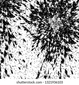 Rough, scratch, splatter grunge pattern design brush strokes. Overlay texture. Faded black-white dyed paper texture. Sketch grunge design. Use for poster, cover, banner, mock-up, stickers layout.