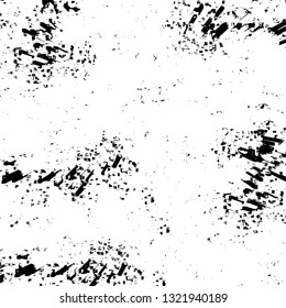 Rough, scratch, splatter grunge pattern design brush strokes. Overlay texture. Faded black-white dyed paper texture. Sketch grunge design. Use for poster, cover, banner, mock-up, stickers layout.