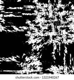 Rough, scratch, splatter grunge pattern design brush strokes. Overlay texture. Faded black-white dyed paper texture. Sketch grunge design. Use for poster, cover, banner, mock-up, stickers layout.