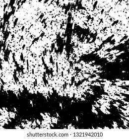 Rough, scratch, splatter grunge pattern design brush strokes. Overlay texture. Faded black-white dyed paper texture. Sketch grunge design. Use for poster, cover, banner, mock-up, stickers layout.