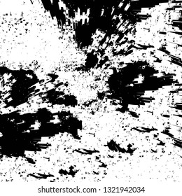 Rough, scratch, splatter grunge pattern design brush strokes. Overlay texture. Faded black-white dyed paper texture. Sketch grunge design. Use for poster, cover, banner, mock-up, stickers layout.
