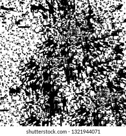 Rough, scratch, splatter grunge pattern design brush strokes. Overlay texture. Faded black-white dyed paper texture. Sketch grunge design. Use for poster, cover, banner, mock-up, stickers layout.