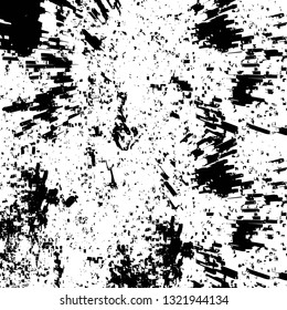 Rough, scratch, splatter grunge pattern design brush strokes. Overlay texture. Faded black-white dyed paper texture. Sketch grunge design. Use for poster, cover, banner, mock-up, stickers layout.