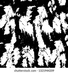 Rough, scratch, splatter grunge pattern design brush strokes. Overlay texture. Faded black-white dyed paper texture. Sketch grunge design. Use for poster, cover, banner, mock-up, stickers layout.