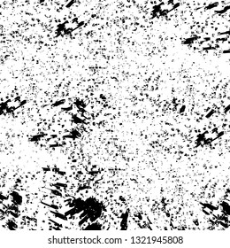 Rough, scratch, splatter grunge pattern design brush strokes. Overlay texture. Faded black-white dyed paper texture. Sketch grunge design. Use for poster, cover, banner, mock-up, stickers layout.