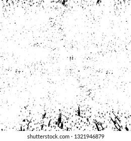 Rough, scratch, splatter grunge pattern design brush strokes. Overlay texture. Faded black-white dyed paper texture. Sketch grunge design. Use for poster, cover, banner, mock-up, stickers layout.
