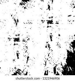 Rough, scratch, splatter grunge pattern design brush strokes. Overlay texture. Faded black-white dyed paper texture. Sketch grunge design. Use for poster, cover, banner, mock-up, stickers layout.
