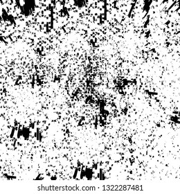 Rough, scratch, splatter grunge pattern design brush strokes. Overlay texture. Faded black-white dyed paper texture. Sketch grunge design. Use for poster, cover, banner, mock-up, stickers layout.
