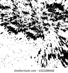 Rough, scratch, splatter grunge pattern design brush strokes. Overlay texture. Faded black-white dyed paper texture. Sketch grunge design. Use for poster, cover, banner, mock-up, stickers layout.