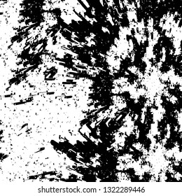 Rough, scratch, splatter grunge pattern design brush strokes. Overlay texture. Faded black-white dyed paper texture. Sketch grunge design. Use for poster, cover, banner, mock-up, stickers layout.