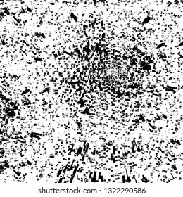 Rough, scratch, splatter grunge pattern design brush strokes. Overlay texture. Faded black-white dyed paper texture. Sketch grunge design. Use for poster, cover, banner, mock-up, stickers layout.