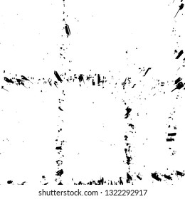 Rough, scratch, splatter grunge pattern design brush strokes. Overlay texture. Faded black-white dyed paper texture. Sketch grunge design. Use for poster, cover, banner, mock-up, stickers layout.