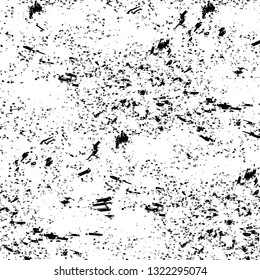 Rough, scratch, splatter grunge pattern design brush strokes. Overlay texture. Faded black-white dyed paper texture. Sketch grunge design. Use for poster, cover, banner, mock-up, stickers layout.
