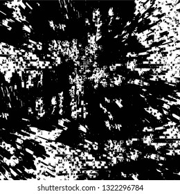 Rough, scratch, splatter grunge pattern design brush strokes. Overlay texture. Faded black-white dyed paper texture. Sketch grunge design. Use for poster, cover, banner, mock-up, stickers layout.