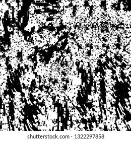 Rough, scratch, splatter grunge pattern design brush strokes. Overlay texture. Faded black-white dyed paper texture. Sketch grunge design. Use for poster, cover, banner, mock-up, stickers layout.