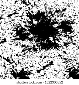 Rough, scratch, splatter grunge pattern design brush strokes. Overlay texture. Faded black-white dyed paper texture. Sketch grunge design. Use for poster, cover, banner, mock-up, stickers layout.