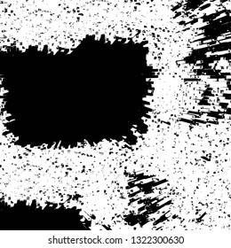 Rough, scratch, splatter grunge pattern design brush strokes. Overlay texture. Faded black-white dyed paper texture. Sketch grunge design. Use for poster, cover, banner, mock-up, stickers layout.