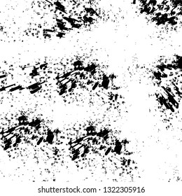 Rough, scratch, splatter grunge pattern design brush strokes. Overlay texture. Faded black-white dyed paper texture. Sketch grunge design. Use for poster, cover, banner, mock-up, stickers layout.