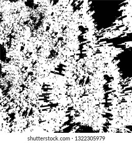 Rough, scratch, splatter grunge pattern design brush strokes. Overlay texture. Faded black-white dyed paper texture. Sketch grunge design. Use for poster, cover, banner, mock-up, stickers layout.