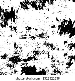Rough, scratch, splatter grunge pattern design brush strokes. Overlay texture. Faded black-white dyed paper texture. Sketch grunge design. Use for poster, cover, banner, mock-up, stickers layout.