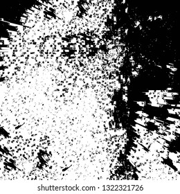 Rough, scratch, splatter grunge pattern design brush strokes. Overlay texture. Faded black-white dyed paper texture. Sketch grunge design. Use for poster, cover, banner, mock-up, stickers layout.