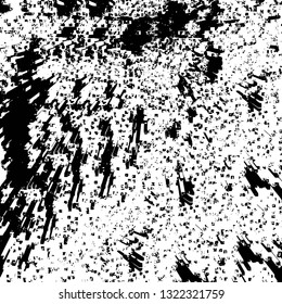 Rough, scratch, splatter grunge pattern design brush strokes. Overlay texture. Faded black-white dyed paper texture. Sketch grunge design. Use for poster, cover, banner, mock-up, stickers layout.