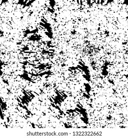 Rough, scratch, splatter grunge pattern design brush strokes. Overlay texture. Faded black-white dyed paper texture. Sketch grunge design. Use for poster, cover, banner, mock-up, stickers layout.
