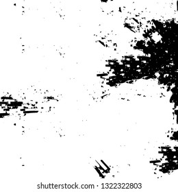 Rough, scratch, splatter grunge pattern design brush strokes. Overlay texture. Faded black-white dyed paper texture. Sketch grunge design. Use for poster, cover, banner, mock-up, stickers layout.