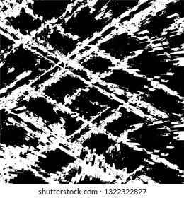 Rough, scratch, splatter grunge pattern design brush strokes. Overlay texture. Faded black-white dyed paper texture. Sketch grunge design. Use for poster, cover, banner, mock-up, stickers layout.