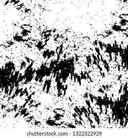 Rough, scratch, splatter grunge pattern design brush strokes. Overlay texture. Faded black-white dyed paper texture. Sketch grunge design. Use for poster, cover, banner, mock-up, stickers layout.