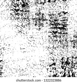 Rough, scratch, splatter grunge pattern design brush strokes. Overlay texture. Faded black-white dyed paper texture. Sketch grunge design. Use for poster, cover, banner, mock-up, stickers layout.