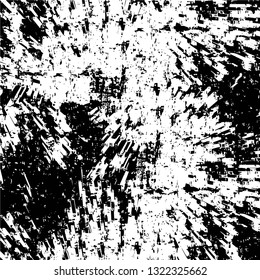 Rough, scratch, splatter grunge pattern design brush strokes. Overlay texture. Faded black-white dyed paper texture. Sketch grunge design. Use for poster, cover, banner, mock-up, stickers layout.