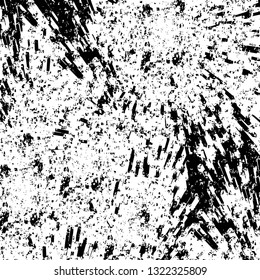 Rough, scratch, splatter grunge pattern design brush strokes. Overlay texture. Faded black-white dyed paper texture. Sketch grunge design. Use for poster, cover, banner, mock-up, stickers layout.