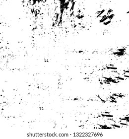 Rough, scratch, splatter grunge pattern design brush strokes. Overlay texture. Faded black-white dyed paper texture. Sketch grunge design. Use for poster, cover, banner, mock-up, stickers layout.