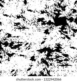 Rough, scratch, splatter grunge pattern design brush strokes. Overlay texture. Faded black-white dyed paper texture. Sketch grunge design. Use for poster, cover, banner, mock-up, stickers layout.