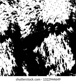Rough, scratch, splatter grunge pattern design brush strokes. Overlay texture. Faded black-white dyed paper texture. Sketch grunge design. Use for poster, cover, banner, mock-up, stickers layout.