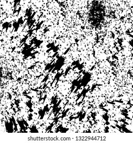 Rough, scratch, splatter grunge pattern design brush strokes. Overlay texture. Faded black-white dyed paper texture. Sketch grunge design. Use for poster, cover, banner, mock-up, stickers layout.