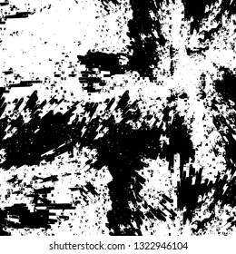 Rough, scratch, splatter grunge pattern design brush strokes. Overlay texture. Faded black-white dyed paper texture. Sketch grunge design. Use for poster, cover, banner, mock-up, stickers layout.