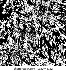 Rough, scratch, splatter grunge pattern design brush strokes. Overlay texture. Faded black-white dyed paper texture. Sketch grunge design. Use for poster, cover, banner, mock-up, stickers layout.