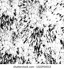 Rough, scratch, splatter grunge pattern design brush strokes. Overlay texture. Faded black-white dyed paper texture. Sketch grunge design. Use for poster, cover, banner, mock-up, stickers layout.