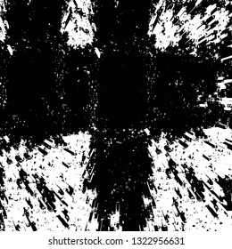Rough, scratch, splatter grunge pattern design brush strokes. Overlay texture. Faded black-white dyed paper texture. Sketch grunge design. Use for poster, cover, banner, mock-up, stickers layout.