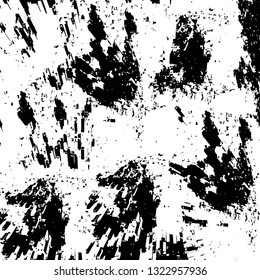 Rough, scratch, splatter grunge pattern design brush strokes. Overlay texture. Faded black-white dyed paper texture. Sketch grunge design. Use for poster, cover, banner, mock-up, stickers layout.
