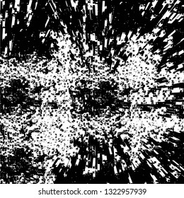 Rough, scratch, splatter grunge pattern design brush strokes. Overlay texture. Faded black-white dyed paper texture. Sketch grunge design. Use for poster, cover, banner, mock-up, stickers layout.