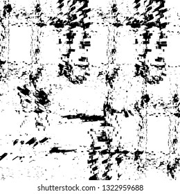 Rough, scratch, splatter grunge pattern design brush strokes. Overlay texture. Faded black-white dyed paper texture. Sketch grunge design. Use for poster, cover, banner, mock-up, stickers layout.