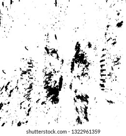 Rough, scratch, splatter grunge pattern design brush strokes. Overlay texture. Faded black-white dyed paper texture. Sketch grunge design. Use for poster, cover, banner, mock-up, stickers layout.