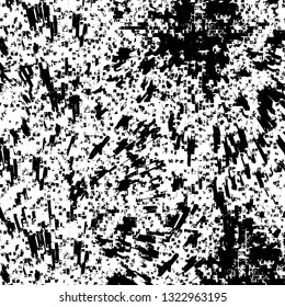 Rough, scratch, splatter grunge pattern design brush strokes. Overlay texture. Faded black-white dyed paper texture. Sketch grunge design. Use for poster, cover, banner, mock-up, stickers layout.